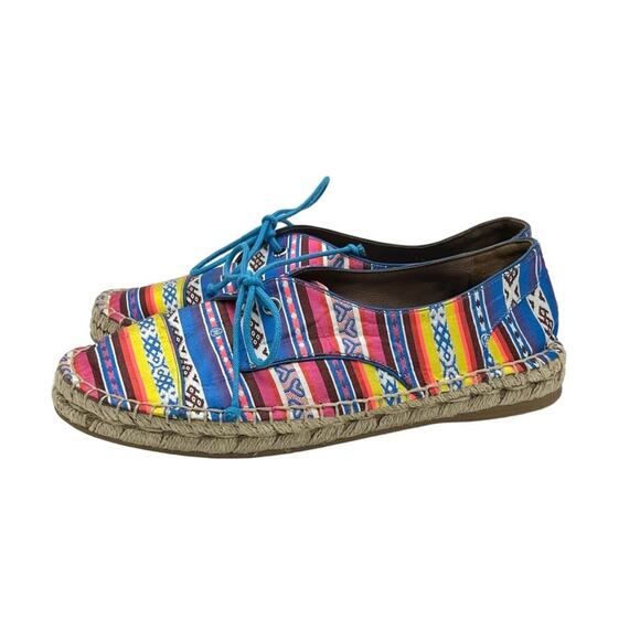 Tabitha Simmons Dolly Espadrille Flats Womens Size 6 Made Spain Silky Peru Artsy - Picture 1 of 7
